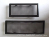 Fireplace grille opaque black colour with a wide frame