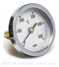 Биметален термометър Fig. 569 T/B (40 mm, 0/500 °С), дължина на сондата 20x9 mm, с резба 1/4" и гайка