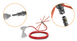 Universal chimney cleaning brush (diameter 40cm) + 6 sticks 1m (all 6m)
